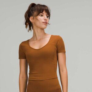 Lululemon Cropped Align Nulu T-Shirt in Roasted Brown Size 10
